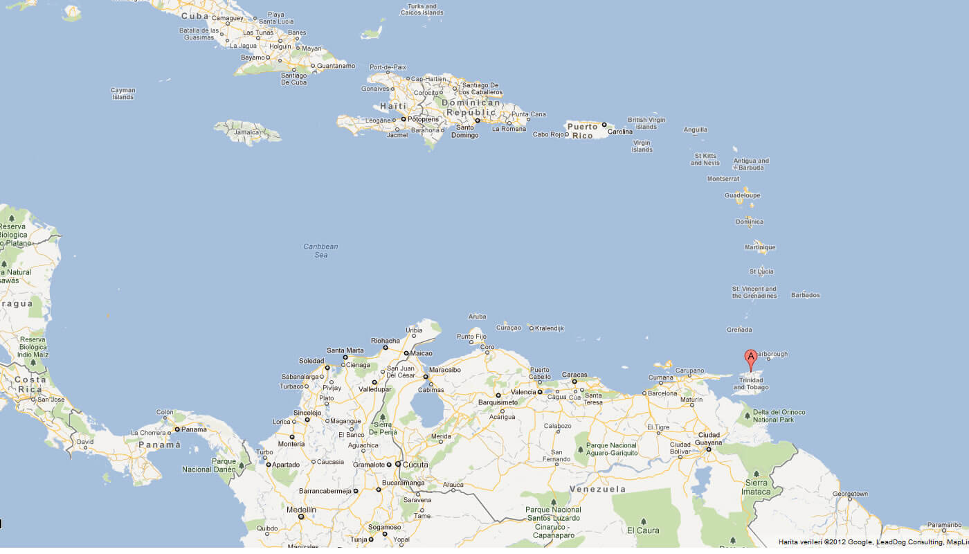 map of Trinidad and Tobago caribbean sea